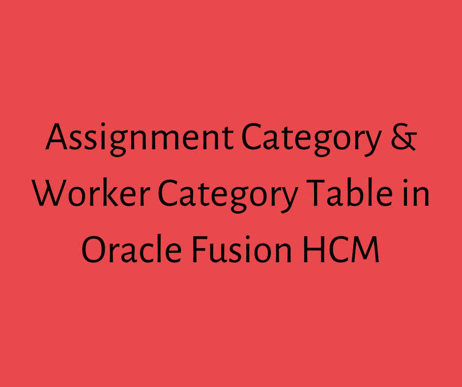 oracle assignment category